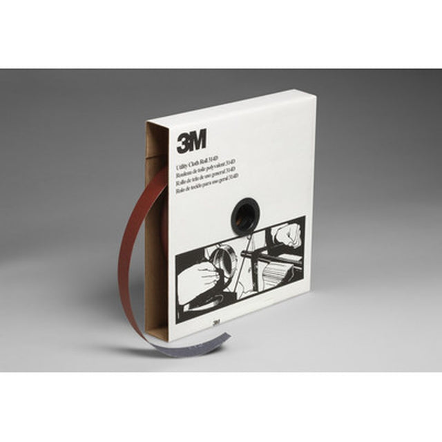 3M 314D Utility Cloth Roll, Aluminum Oxide Abrasive, P100 J Weight, Maroon, 1 in x 50 yd (7000118513) (5 Pack)