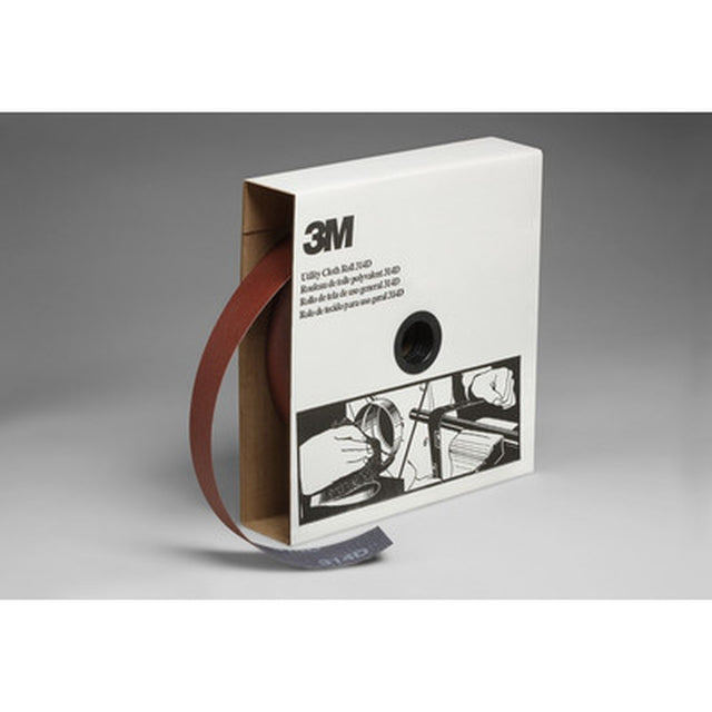 3M 314D Utility Cloth Roll, Aluminum Oxide, P80, J-weight, Maroon, 1-1/2 in x 50 yd (7000118531) (5 Pack)