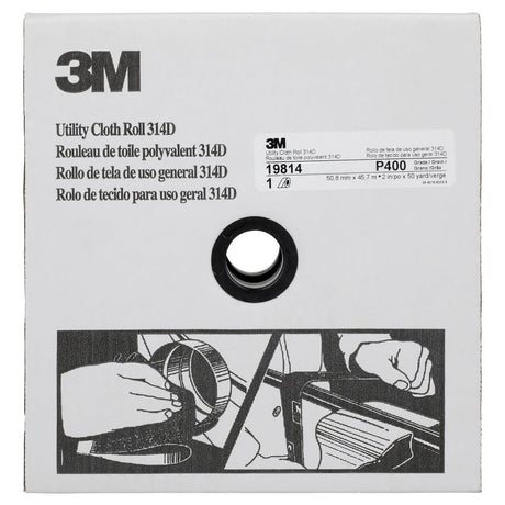 3M 314D Utility Cloth Roll, Aluminum Oxide, P400, Maroon, 2 in x 50 yd (7000118534) (5 Pack)