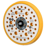 3M 20425 Hookit Soft Disc Pad, Hook and Loop Attachment, Soft, Yellow, 6 in x 1/2 in, 25 Holes (7000118613) (10 Pack) - 3