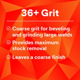 3M 982C Cubitron II Fibre Disc 7 in. GL Quick Change 36+ Grit Precision-Shaped Grain Abrasive Discs for Heavy Grinding, Deburring, Beveling, Finishing, and Weld Removal (7000119163) (25 Pack) - 8