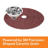 3M 982C Cubitron II Fibre Disc , 9-1/8 in x 7/8 in, 80+ Grit Precision-Shaped Grain Abrasive Disc for Heavy Grinding, Deburring, Beveling, Finishing and Weld Removal (7000119202) (25 Pack) - 2