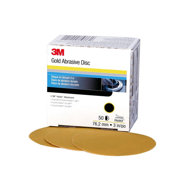 3M 216U 00914 Hookit Gold Abrasive Disc, P320, Aluminum Oxide, 3 in (7000119684) (200 Pack)