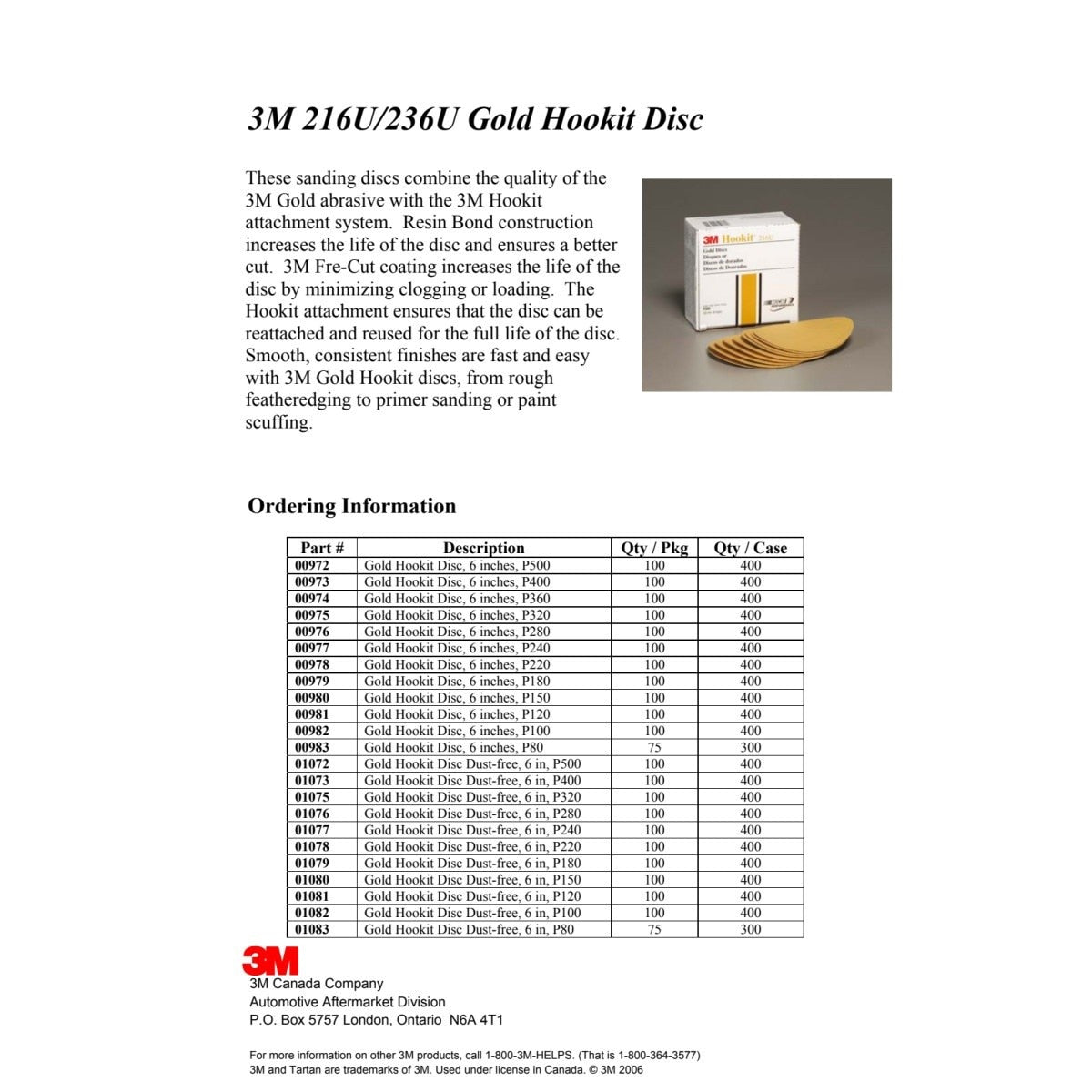 3M 216U 01075 Hookit Gold Disc Dust Free, Aluminum Oxide, P320, 6 in, 7 Hole (7000119689) (400 Pack) - 8