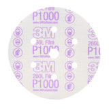 3M 01069 Hookit Finishing Film Abrasive Disc, Dust Free, P1000, White, 6 in, 7 Hole (7000119693) (400 Pack)