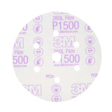 3M 260L 01050 Hookit Finishing Film Abrasive Disc, Dust Free, Aluminum Oxide P1500, White, 6 in (7000119694) (400 Pack)