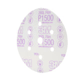 3M 260L 01050 Hookit Finishing Film Abrasive Disc, Dust Free, Aluminum Oxide P1500, White, 6 in (7000119694) (400 Pack) - 2
