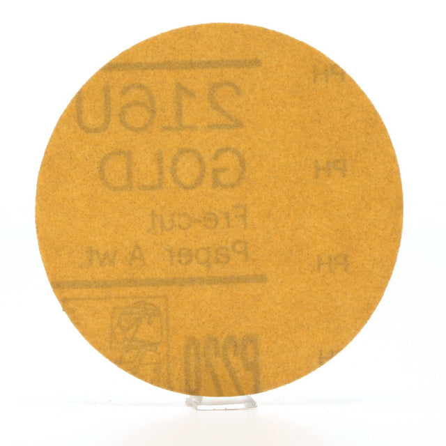 3M 216U 00916 Hookit Gold Abrasive Disc, Aluminum Oxide, P220, 3 in (7000119712) (200 Pack)