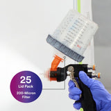 3M 16200 PPS Disposable Lids, Standard and Large, 200 Micron Filter (7000119740) (25 Pack) - 7