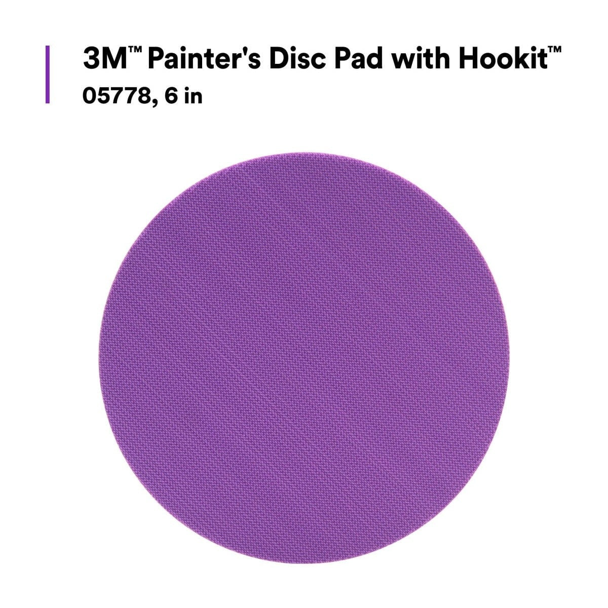 3M Hookit Painters Abrasive Disc Back-up Pad, Soft Density Foam, Black, 6 in (05778) (7000119757) (10 Pack) - 7