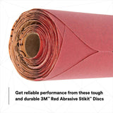 3M 316U 01111 Stikit Red Abrasive Disc, Aluminum Oxide, P220, No Hole, Red, 6 in (7000119768) (600 Pack) - 3