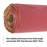 3M 316U 01112 Stikit Red Abrasive PSA Sanding Disc, P180, No Hole, Red, 6 in (7000119769) (600 Pack) - 4