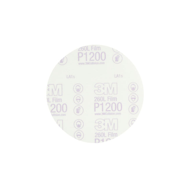 3M 260L 01103 Hookit Red Finishing Film Abrasive Disc, P1200, 6 in for Auto Sanding (7000119775) (100 Pack)