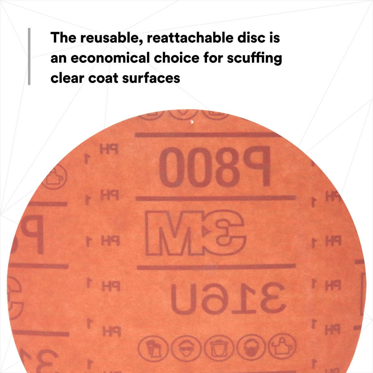 3M 316U 01187 Hookit Red Abrasive Disc, No Hole, Aluminum Oxide P800, 6 in (7000119779) (300 Pack) - 4
