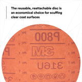 3M 316U 01187 Hookit Red Abrasive Disc, No Hole, Aluminum Oxide P800, 6 in (7000119779) (300 Pack) - 4