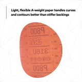 3M 316U 01187 Hookit Red Abrasive Disc, No Hole, Aluminum Oxide P800, 6 in (7000119779) (300 Pack) - 5