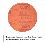 3M 316U 01187 Hookit Red Abrasive Disc, No Hole, Aluminum Oxide P800, 6 in (7000119779) (300 Pack) - 6