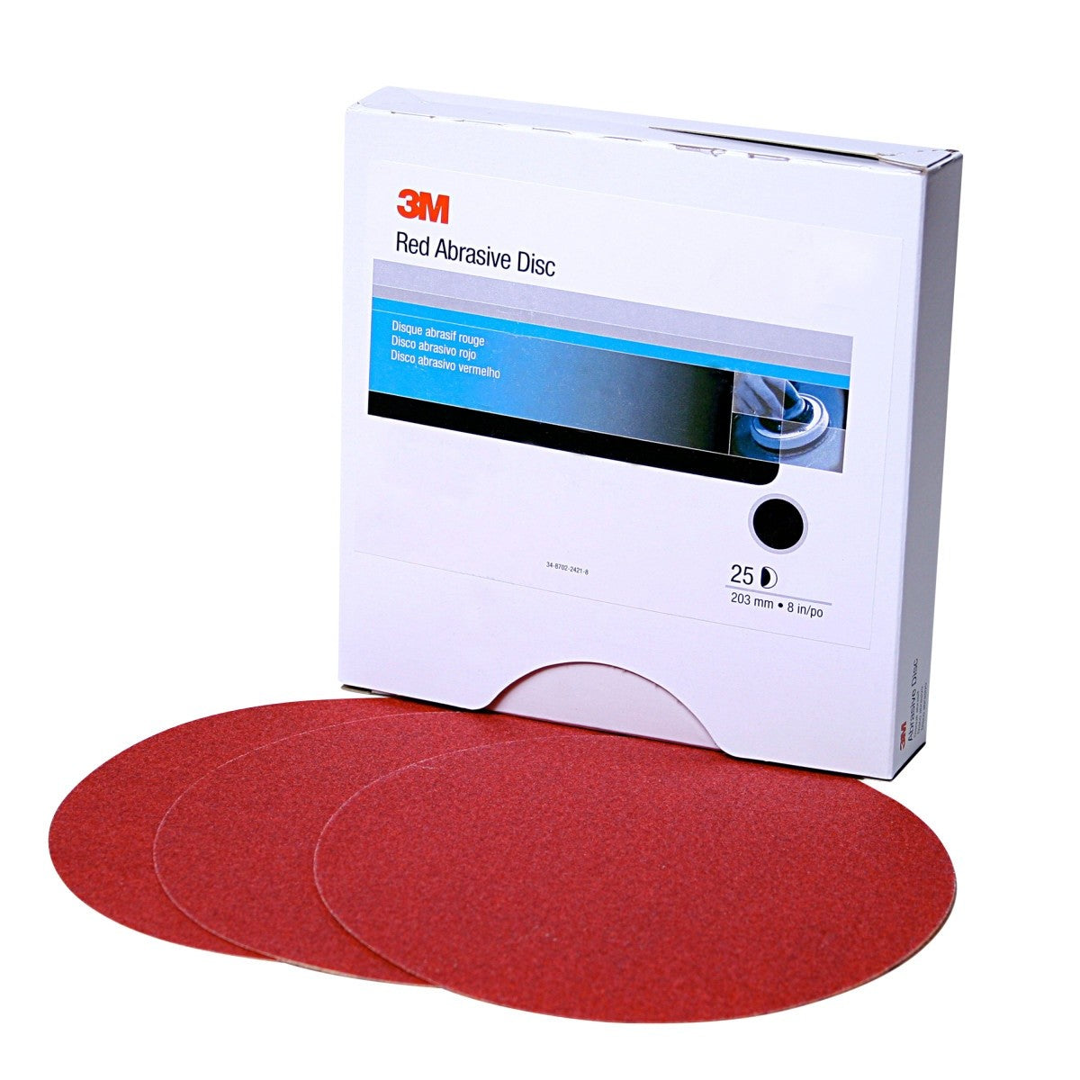3M 316U 01187 Hookit Red Abrasive Disc, No Hole, Aluminum Oxide P800, 6 in (7000119779) (300 Pack) - 9