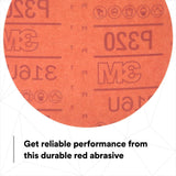3M 316U 01219 Hookit Red Abrasive Sanding Disc, No Hole, P320, 6 in for Paint Prep (7000119782) (300 Pack) - 4