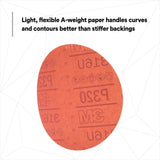 3M 316U 01219 Hookit Red Abrasive Sanding Disc, No Hole, P320, 6 in for Paint Prep (7000119782) (300 Pack) - 6
