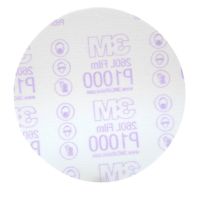 3M 260L 01186 Hookit Red Finishing Film Abrasive Disc, Aluminum Oxide, Polyester Film, P1000, Red, 6 in (7000119792) (100 Pack)