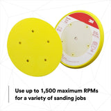 3M 05781 Hookit Abrasive Disc Pad, Dust Free, Medium Density Foam, Yellow, 8 in (7000119810) - 8