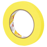 3M 388N 06652 Automotive Refinish Masking Tape, Yellow, Crepe Paper, 18 mm x 55 m, Moisture and Solvent Resistant (7000119815) (48 Pack)