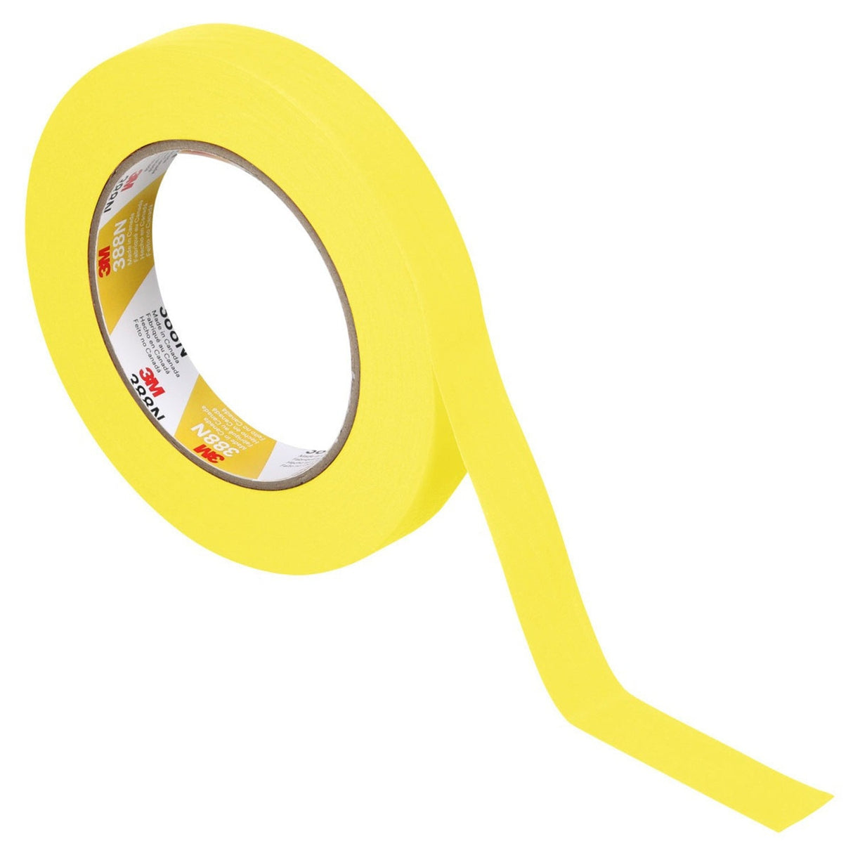 3M 388N 06652 Automotive Refinish Masking Tape, Yellow, Crepe Paper, 18 mm x 55 m, Moisture and Solvent Resistant (7000119815) (48 Pack) - 4