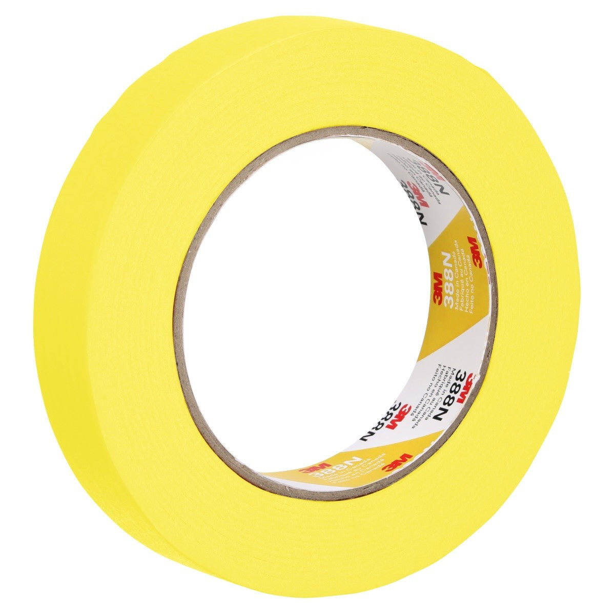 3M 388N Automotive Refinish Masking Tape, Yellow, Water Resistant, 24 mm x 55 m (06653) (7000119816) (36 Pack)