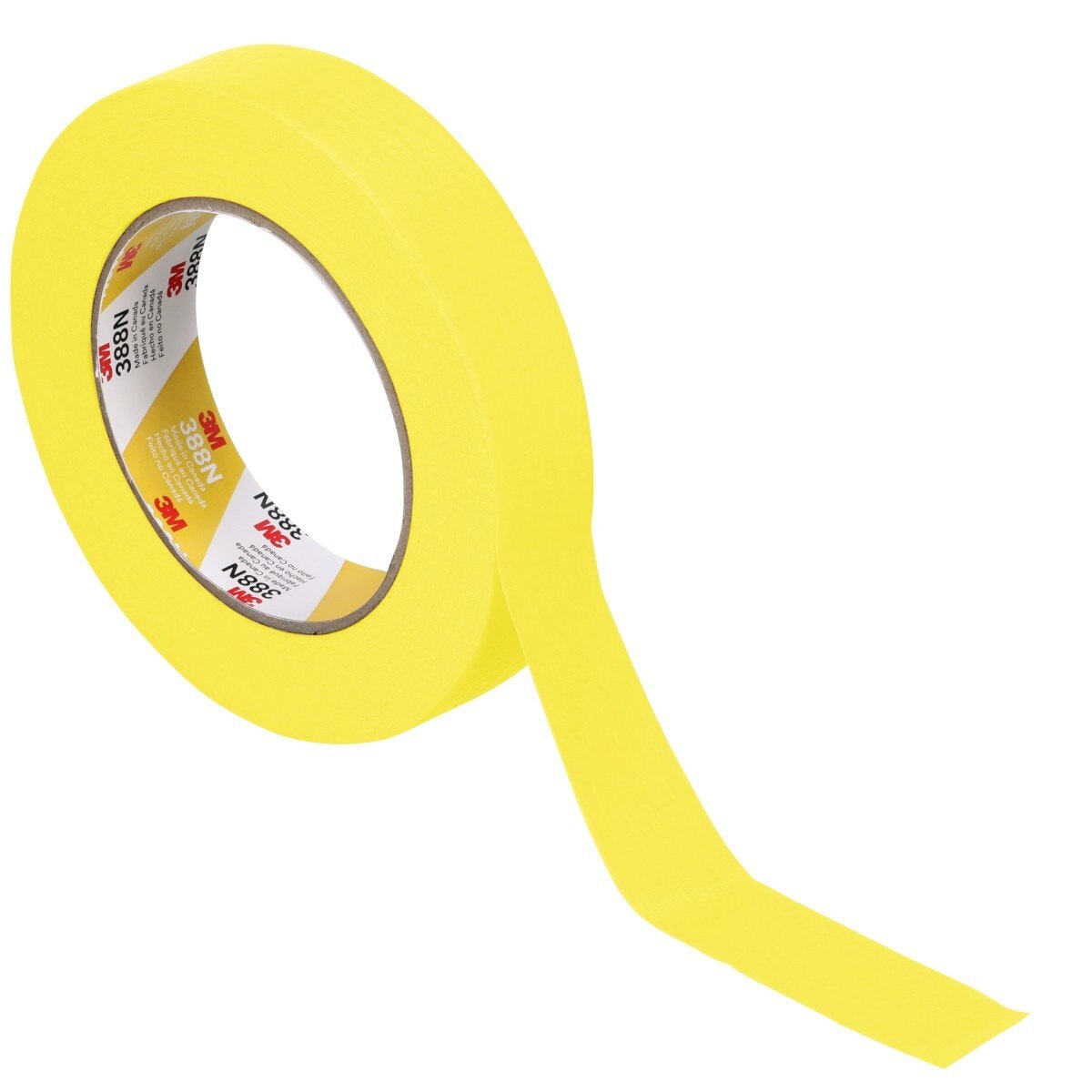 3M 388N Automotive Refinish Masking Tape, Yellow, Water Resistant, 24 mm x 55 m (06653) (7000119816) (36 Pack) - 2