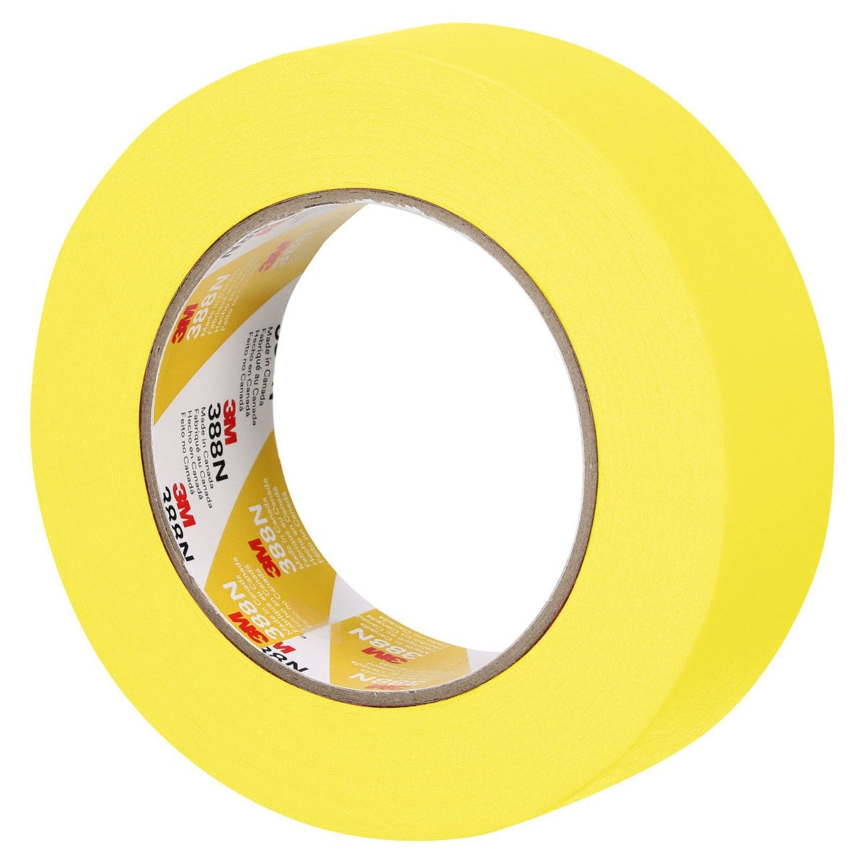 3M 388N 06654 Automotive Refinish Masking Tape, Yellow, Crepe Backing, Moisture and Solvent Resistant, 36 mm x 55 m (7000119817) (24 Pack) - 4