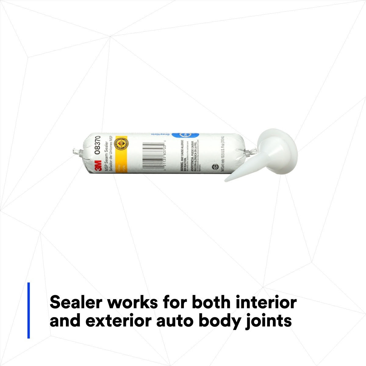 3M 08370 MSP Seam Sealer, Gray, 310 mL Flexpack (7000119838) (6 Pack) - 3