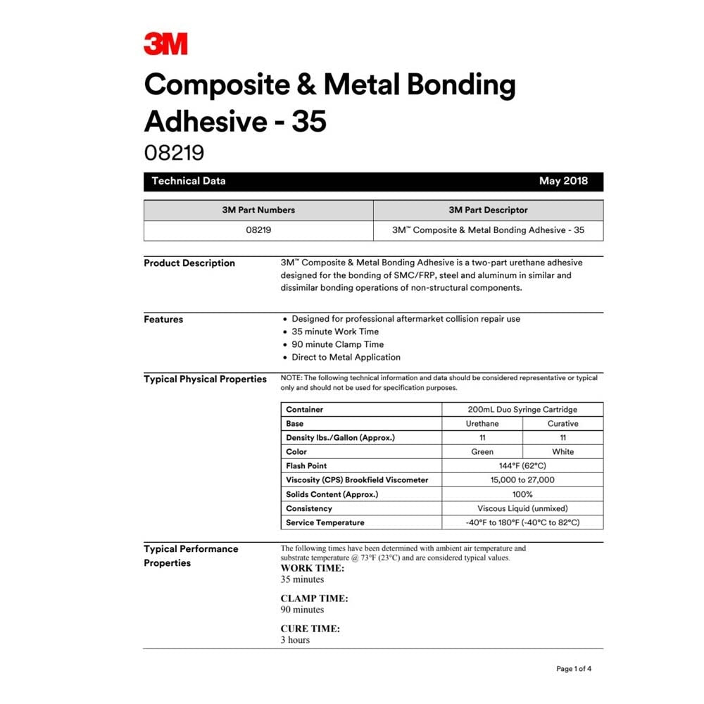 3M 08272 SMC/Fiberglass Repair Adhesive-10, Green, 400 mL Cartridge (7000119844) - 9