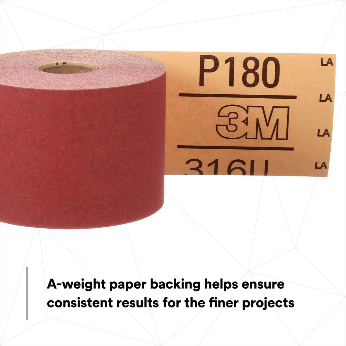 3M 316U Stikit Red Abrasive Sheet Roll, PSA, P180, Red, 2-3/4 in x 25 yd (01685) (7000119928) (6 Pack) - 7