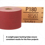 3M 316U Stikit Red Abrasive Sheet Roll, PSA, P180, Red, 2-3/4 in x 25 yd (01685) (7000119928) (6 Pack) - 7