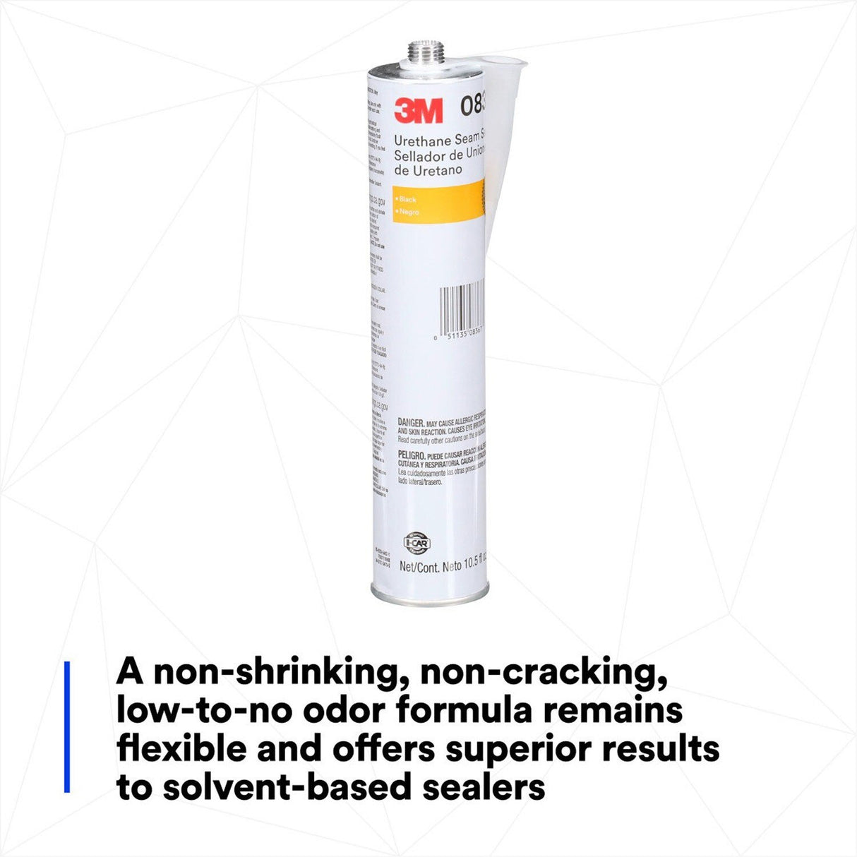 3M 08367 Urethane Seam Sealer, Black, High Solids, Permanently Flexible, 310 mL 10.5 fl oz Cartridge (7000119968) - 8