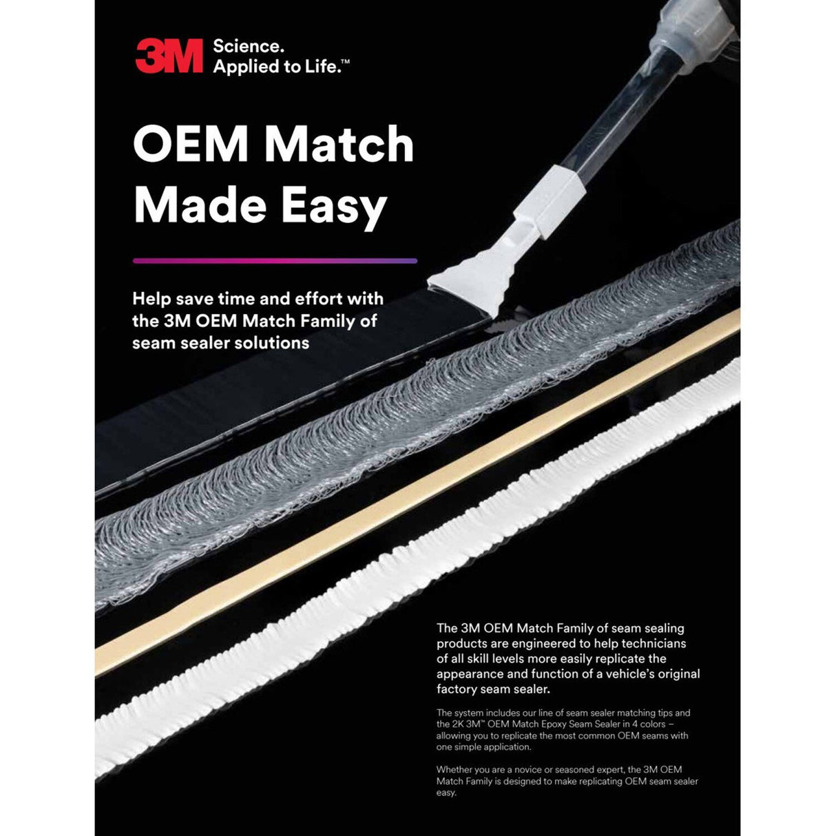 3M 08367 Urethane Seam Sealer, Black, High Solids, Permanently Flexible, 310 mL 10.5 fl oz Cartridge (7000119968) - 10