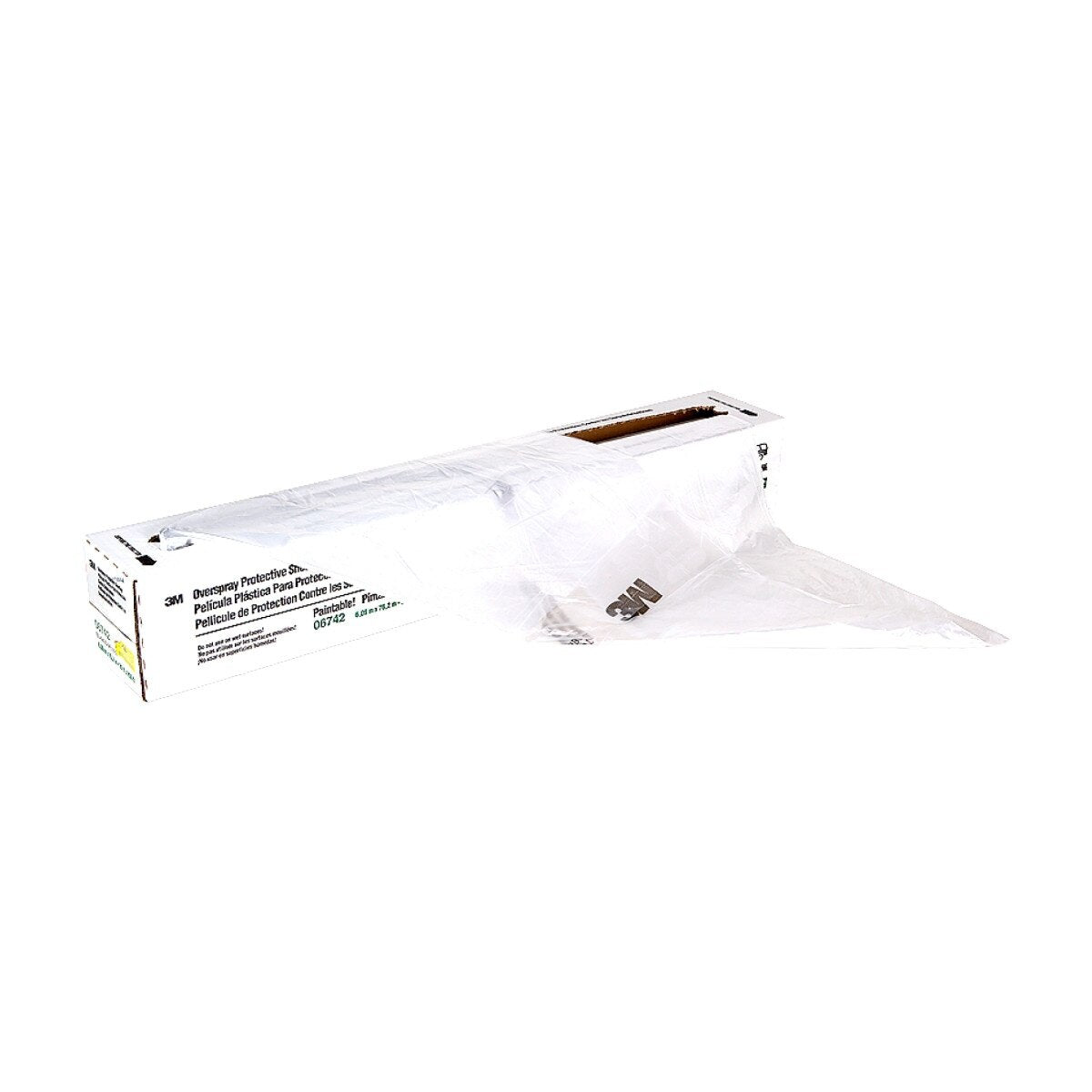 3M 06742 Overspray Protective Sheeting Paintable High Density Tear Resistant Translucent 20 ft x 250 ft (7000120043)