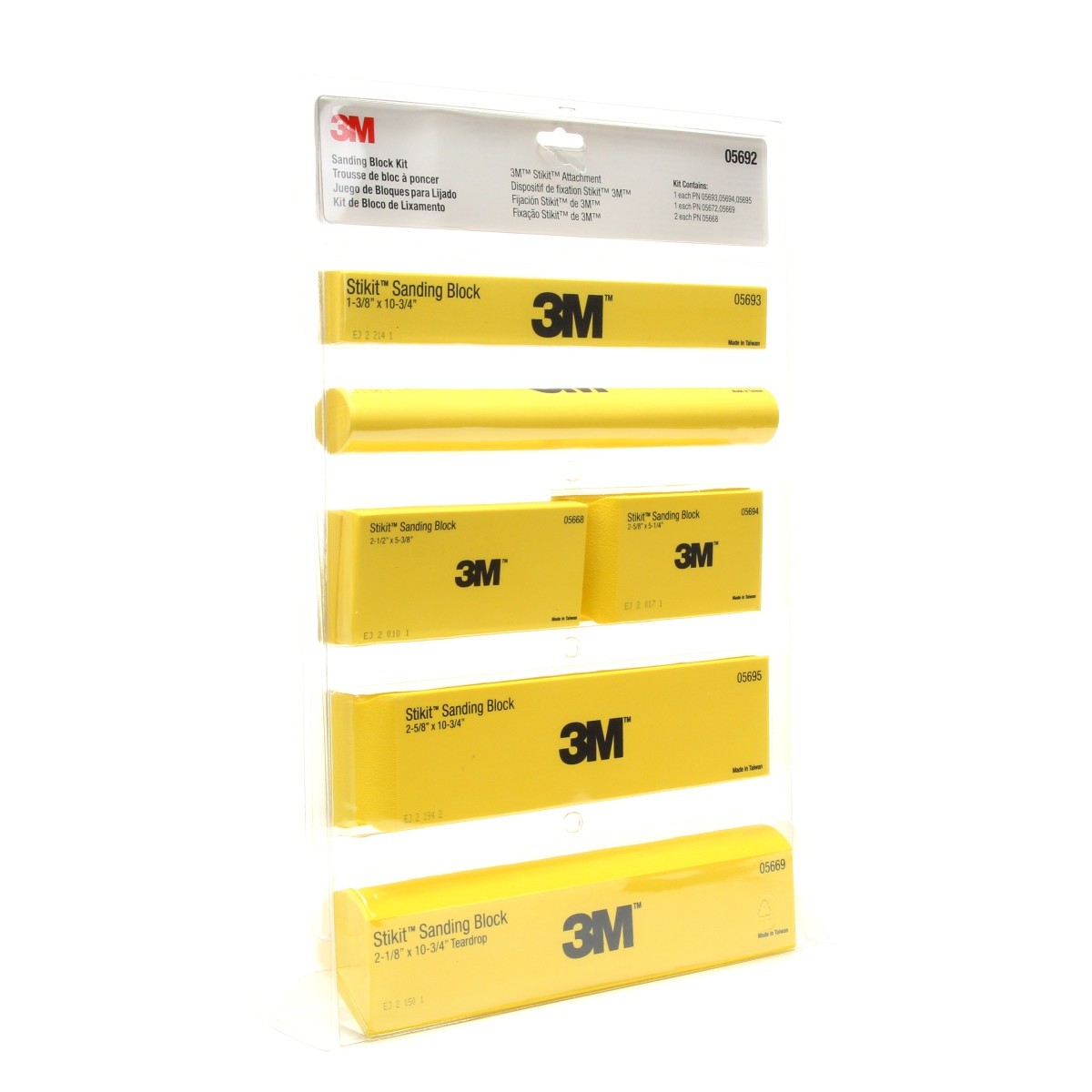 3M Stikit Sanding Block Kit, Yellow, Works with Stikit Abrasive Sheet Rolls (05692) (7000120058) (6 Pack) - 2