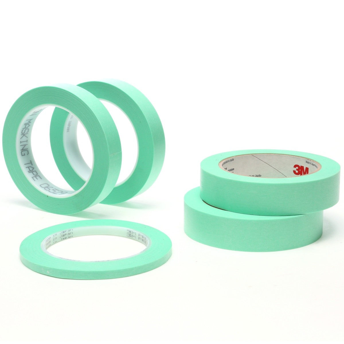 3M 06527 Precision Masking Tape, 1-1/2 in x 60 yd, Green (7000120064) (8 Pack) - 2