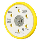 3M 05656 Stikit Low Profile Abrasive Disc Back-up Pad, PSA, Threaded 5/16-24 EXT, Yellow, 6 in, 6 Hole (7000120068) (10 Pack) - 3