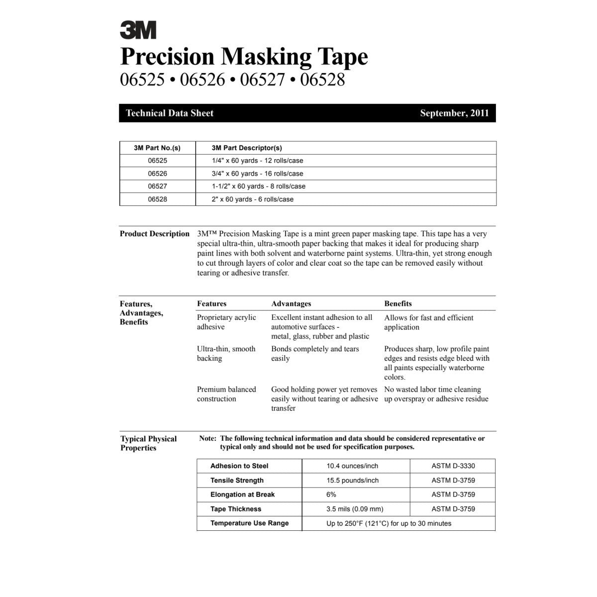 3M Precision Masking Tape, Green, 3/4 in x 60 yds (06529) (7000120100) (12 Pack) - 4