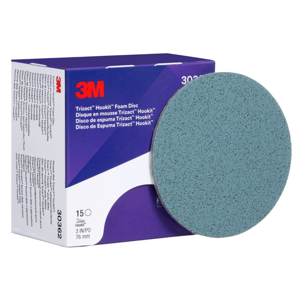 3M 443SA 30362 Trizact Hookit Foam Disc, P5000, Blue, 3 in (7000120106) (60 Pack) - 4