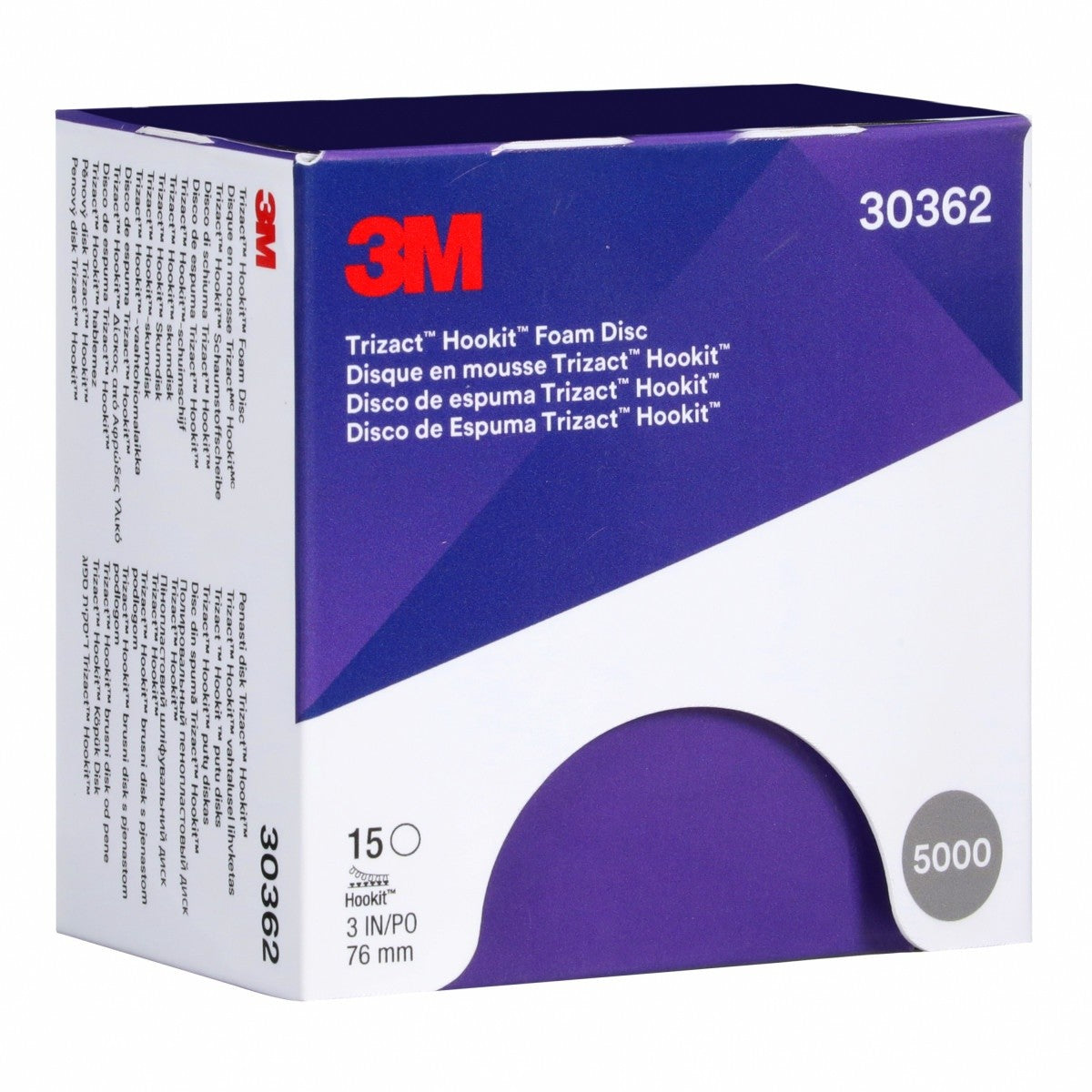 3M 443SA 30362 Trizact Hookit Foam Disc, P5000, Blue, 3 in (7000120106) (60 Pack) - 9
