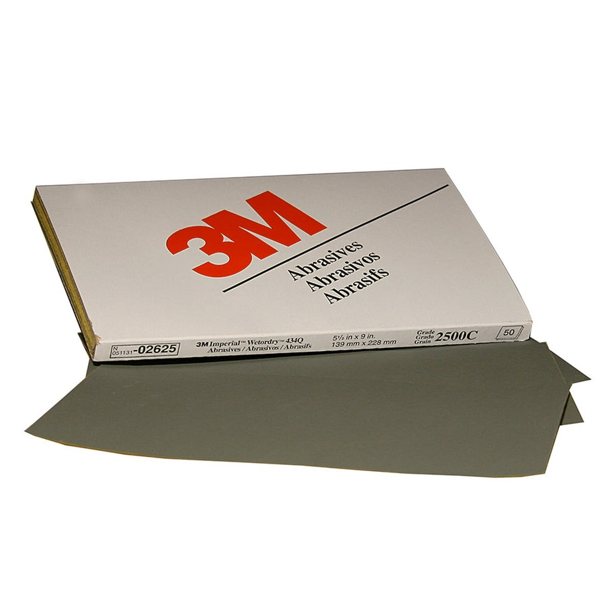 3M 434Q 2625 Wetordry Abrasive Sheet, 0, 2500, heavy duty, 5 1/2 in x 9 in (7000120123) (250 Pack)