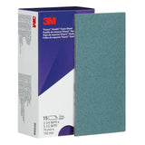 3M 443SA 30289 Trizact Hookit Foam Abrasive Sheet, 5000 Grit, Teal, 2-3/4 in x 5-1/2 in, 15 Sheets per Carton (7000120135) (60 Pack) - 7