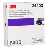 3M 270J 34403 Hookit Flexible Abrasive Disc, Dust Free, P400, Gray, 6 in, Primer Sanding, E coat Sanding (7000120193) (125 Pack) - 8