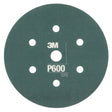3M 270J 34405 Hookit Flexible Abrasive Disc, Dust Free, Aluminum Oxide P600, Gray, 6 in, Primer and Clear Coat Sanding (7000120194) (125 Pack)