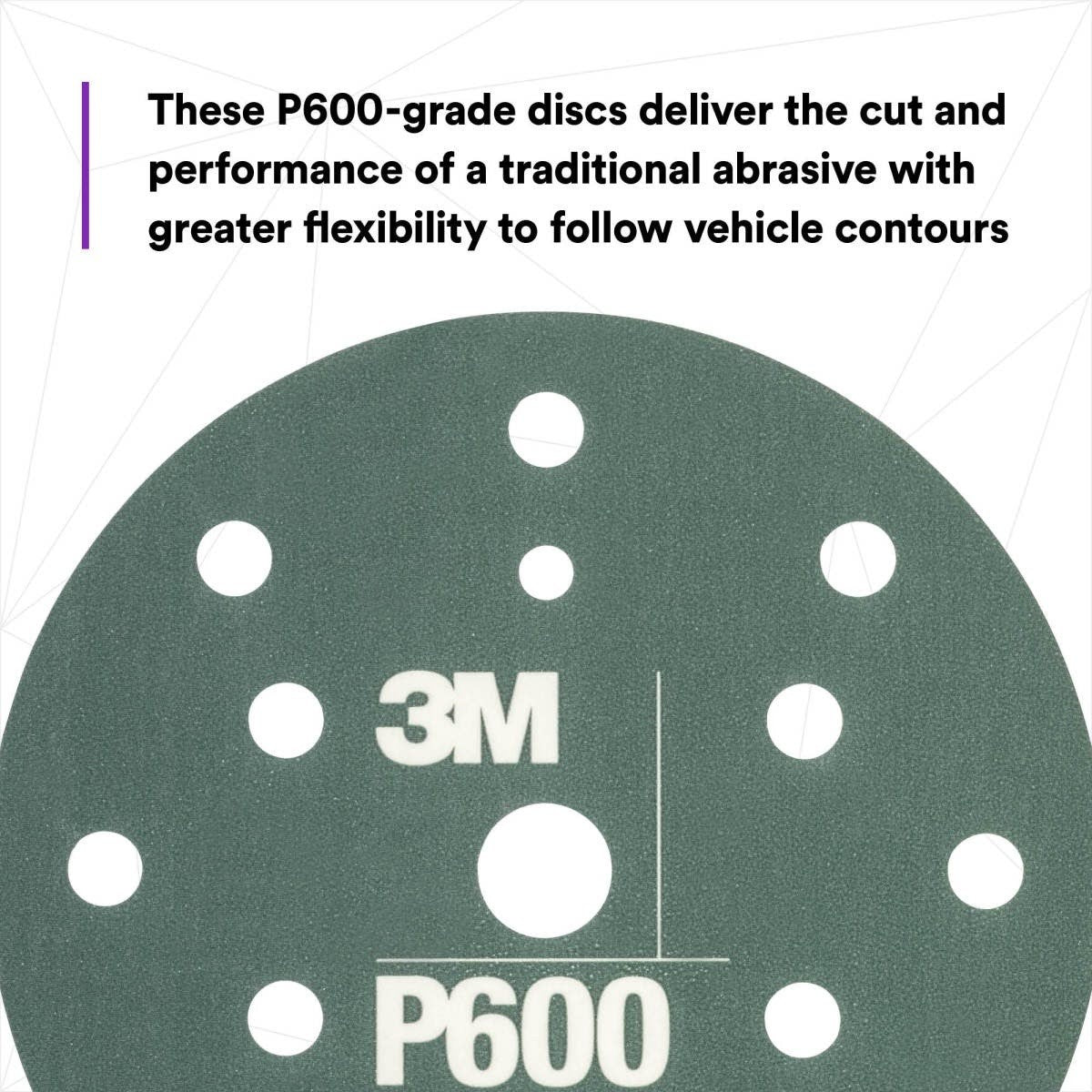 3M 270J 34405 Hookit Flexible Abrasive Disc, Dust Free, Aluminum Oxide P600, Gray, 6 in, Primer and Clear Coat Sanding (7000120194) (125 Pack) - 3