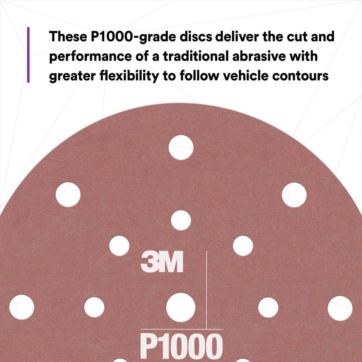 3M 270J 34407 Hookit Flexible Abrasive Disc, Dust Free, P1000, Red, 6 in (7000120196) (125 Pack) - 3
